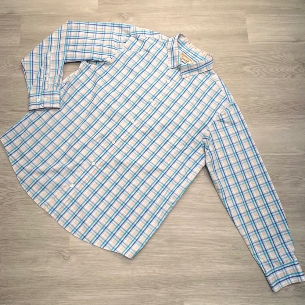 Duluth Trading WrinkleFighter Relaxed Fit Button Down Shirt Men's Size L Plaid L